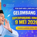 Poster PSB SMP MBS Limpung 2026 Gelombang 2 diperpanjang sampai 9 Mei 2026